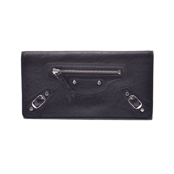 Balenciaga Handbags - Balenciaga Money Black Leather Long Wallet